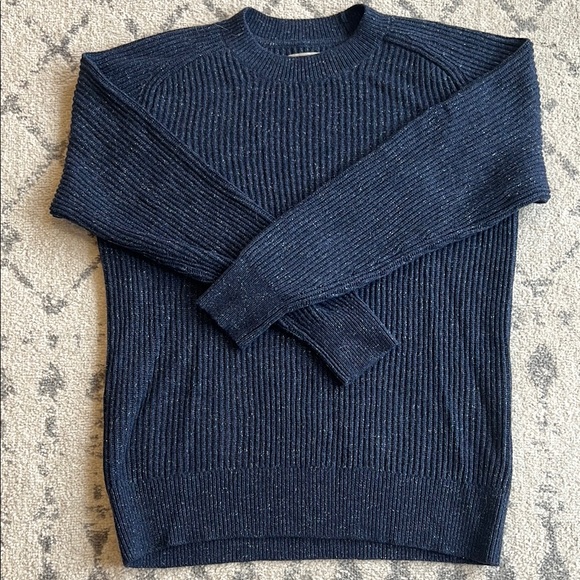 Everlane Sweaters - Everlane Blue Crew Neck Sweater with Timeless Ribbed Knit